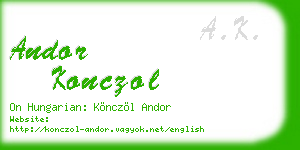 andor konczol business card